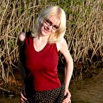 Pic of Big Boobs Blonde Gets Topless Outdoors