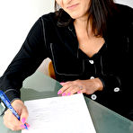 Pic of Naughty small breasted MILF Tutor Karina Fox with her shaved pussy is fucking her young student - Mature.nl