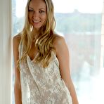 Pic of Slender Blonde Teen Strips Lingerie