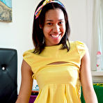 Pic of Horny ebony amateur teen Demi teasing on bed and spreading -  - Spank It Now!