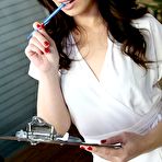 Pic of Sarah Shevon in fishnet stockings bends over and spreads her butthole &ndash; Bare Milfs