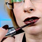 Pic of Metallic brown lipstick application and lip tease by Morrigan Havoc | Faphouse