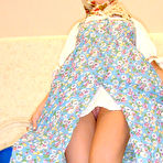 Pic of X Hot Russian blonde hiking up her dress to show her wet twat and getting it licked and fucked X