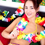 Pic of Aura in her Cute Hawaiian Outfit
