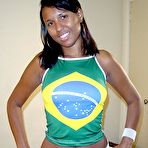 Pic of Mocha skin Brazilian amateur poses with and without a big face full of sticky cum