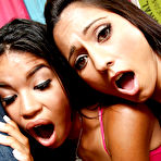 Pic of Latina babes Carmella and Reena fuck monster cock with bukkake