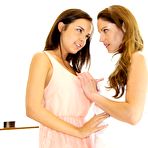 Pic of Pretty girls Samantha Ryan & Dillion Harper swap cum after threesome fuck