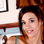 Pic of Skinny Latina solo girl Khloe Kash dropping panties to expose firm ass