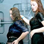Pic of Collection of lesbian girls getting soaked by a sprinkler system while dancing