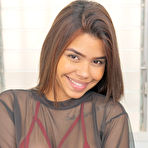 Pic of Sweet brunette Ashley Crespo totally disrobes before masturbating