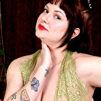 Pic of Over 30 plumper Satine removes her lingerie to go nude on a couch