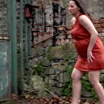Pic of Caucasian chick Nicolette Noir pees on the pavement out of desperation