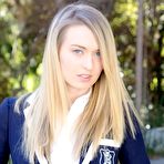 Pic of Teenage blonde with big bosoms Natalia Starr posing barely clothed