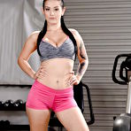 Pic of Sporty babe Katrina Jade shows off her hot big boobies after workout