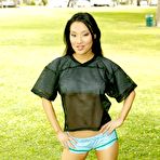 Pic of Asian hottie Asa Akira practice titjobs and blowjobs after football