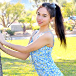 Pic of Cute amateur Dakota masturbates with a Magic Wand after walking nude in a park
