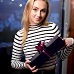 Pic of Teen amateur Jenny Wild sucks on a suction dildo before masturbating