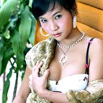 Pic of Beautiful Thai girl Lucy Sun removes her bikini to stand naked on a deck