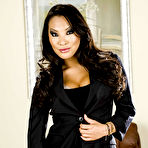 Pic of Hot asian office babe Asa Akira stripping off her suit and lingerie