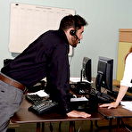 Pic of Cute secretary Dillion Harper receiving cunnilingus under desk
