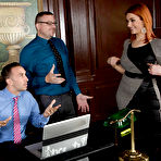 Pic of Redhead secretary Siri makes the office guys wild with her melons and skills