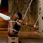 Pic of Restrained black girl is punished and masturbated by a Caucasian dyke