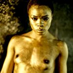 Pic of Ebony chick Ana Foxxx models for a nude solo shoot in a confident manner