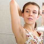 Pic of Solo girl Agneta unveils huge saggy boobs and wet beaver in the shower