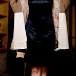 Pic of Beautiful brunette teen Bridgette Angel slip off black dress to model naked
