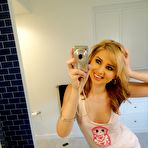 Pic of Sexy babe Molly Bennett stripping in the bath and picturing herself