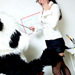Pic of Brunette chick Ally has sexual relations with a Panda Bear