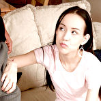 Pic of Asian amateur Amai Liu taking cumshot on innocent face after hardcore sex