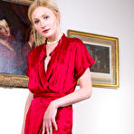 Pic of Leggy blonde teen Gerda Rubia removes her red dress to pose totally naked