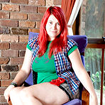 Pic of Chubby redhead teen Adalin shows off her puffy hairy pussy and fat butt