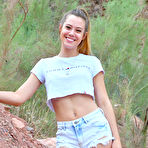 Pic of First timer Avery fingers her asshole after going for a jog in cutoff shorts