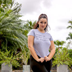 Pic of Amateur BBW Lexi Lloyd peels off black leggings on her way to standing naked