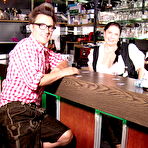 Pic of Obese German granny serves up a beer before sucking and fucking a customer