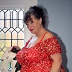 Pic of Fat granny shows her huge boobs and big ass in over the knee boots