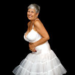 Pic of Brazen plump granny Savana flashes panty upskirt in tutu & sparkly high heels