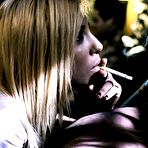 Pic of Tattooed brunette has sex with her guy after he's done fucking a blonde