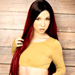 Pic of Sexy redhead Kenzie Reeves eats cum from her fingers after a POV fuck