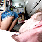 Pic of Hot brunette teen Janice Griffith is doing a sweet blowjob