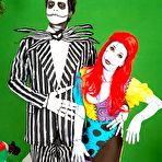 Pic of Amateur chick Joanna Angel and guy don creepy cosplay outfits before fucking