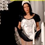 Pic of Brunette maid Eve Gagging is subjected to messy sex during a gangbang