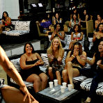 Pic of Interracial party with clothed chicks, who love cum in their mouths