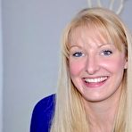 Pic of Amateur blonde in blue lingerie Bridget Rite sensual pussy solo on cam