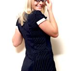 Pic of Teen fatty in fishnet stockings strips and shows off her appetising curves