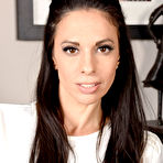 Pic of Tall 30 plus woman Eva Long strips completely naked at a desk
