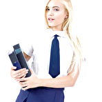 Pic of Non nude babe Alex Grey shedding schoolgirl uniform to model in stockings