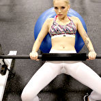 Pic of Sporty teen Alex Grey rips her white pantyhose to fuck her coach at the gym